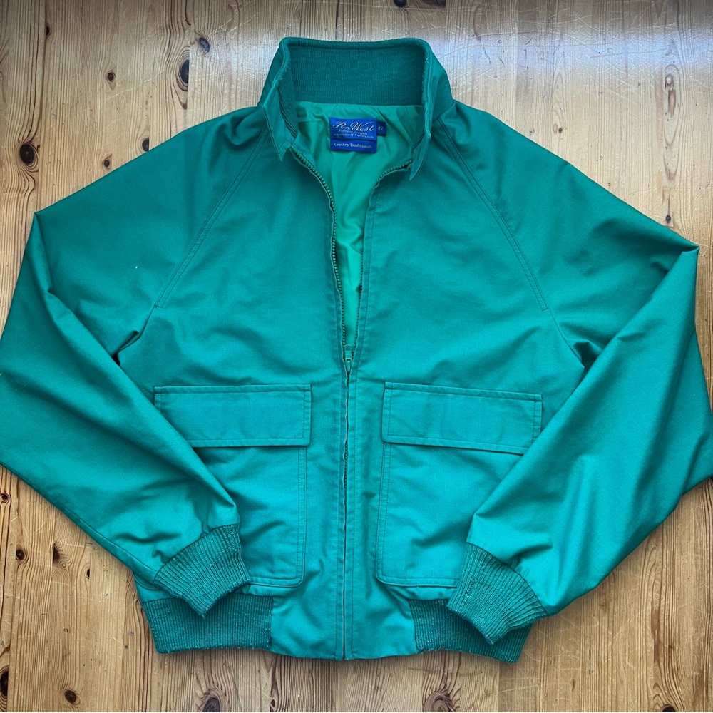 Vintage Green Pen West Windbreaker